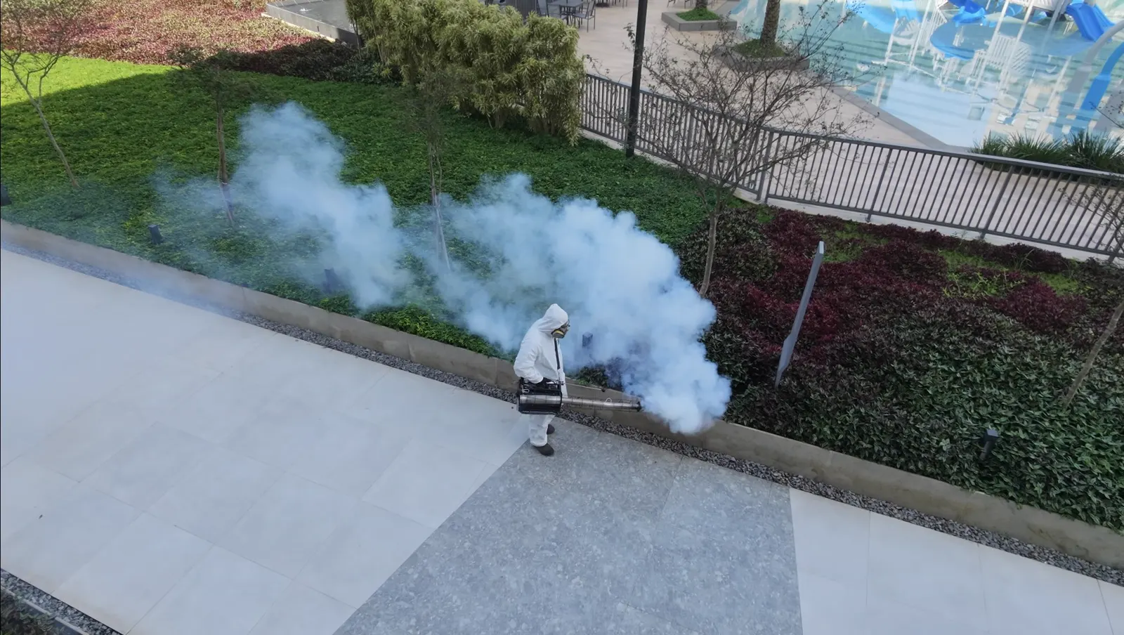 Controle de pragas visto de cima via drone