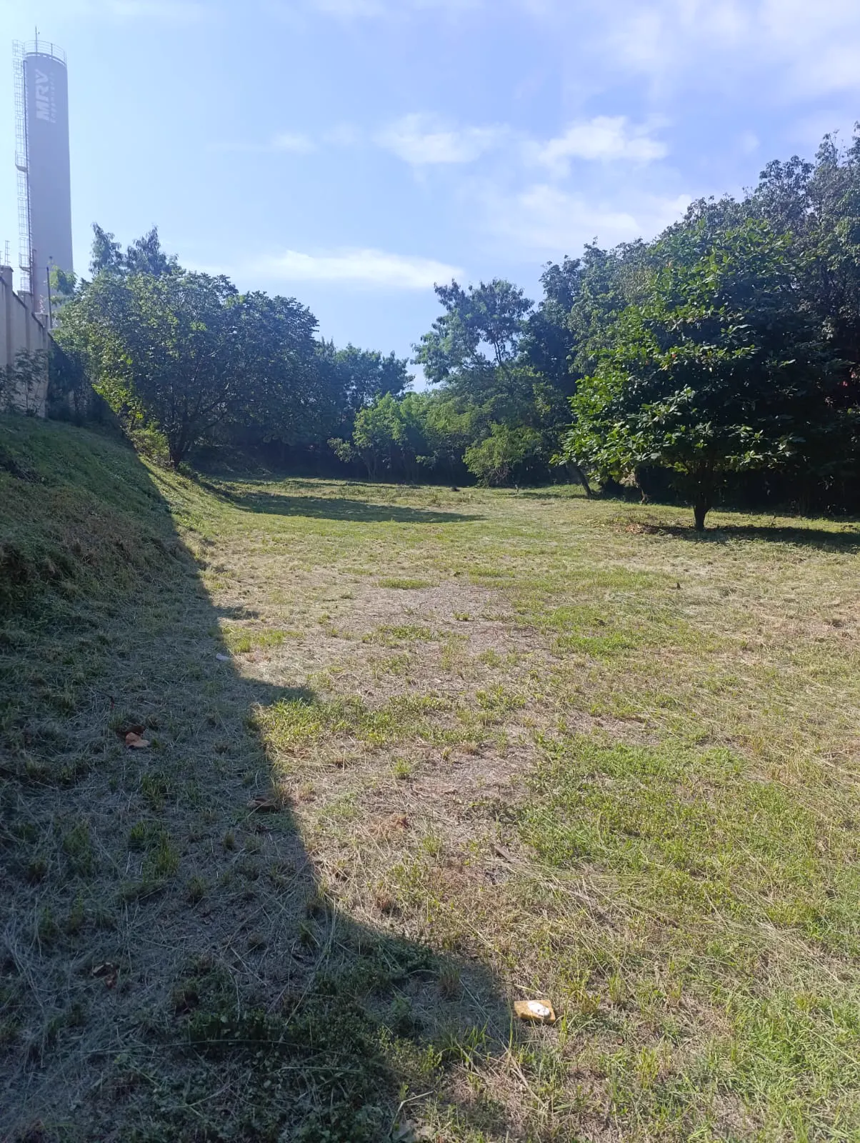Terreno limpo e nivelado após a preparação
